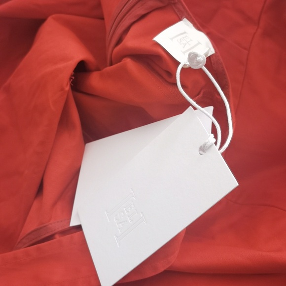 HELSA Stretch Cotton Sateen Dress Red - Picture 9 of 9